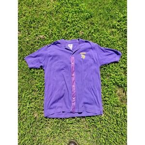 Vintage 90s Minnesota Vikings Polo Shirt Mens ‎ Large Purple Football NFL